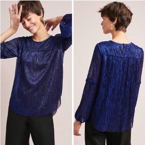 Anthropologie | NWT Ruffled Metallic Top